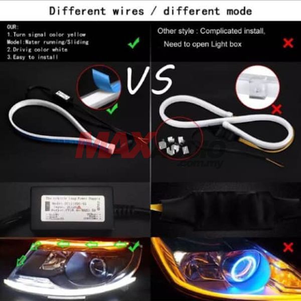 8LED Switchback Car Flexible LED Strip Light DRL Sequential Turn - Foto 12